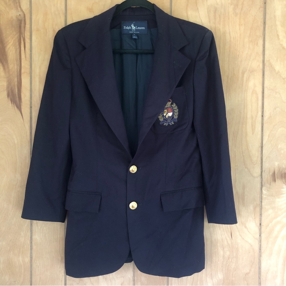 Ralph Lauren Vintage Blazer 70s Navy Crest